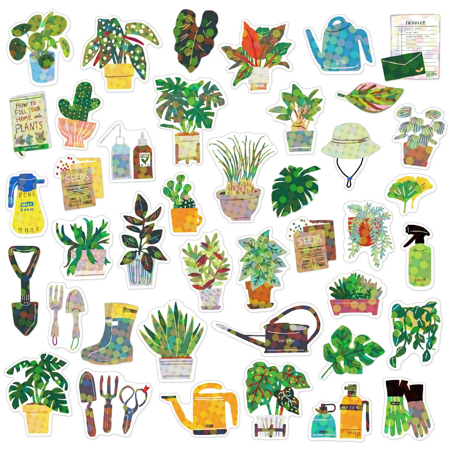 Greeting Life Inc. Hako Flake Stickers - Green Market || The Stationery Pocket