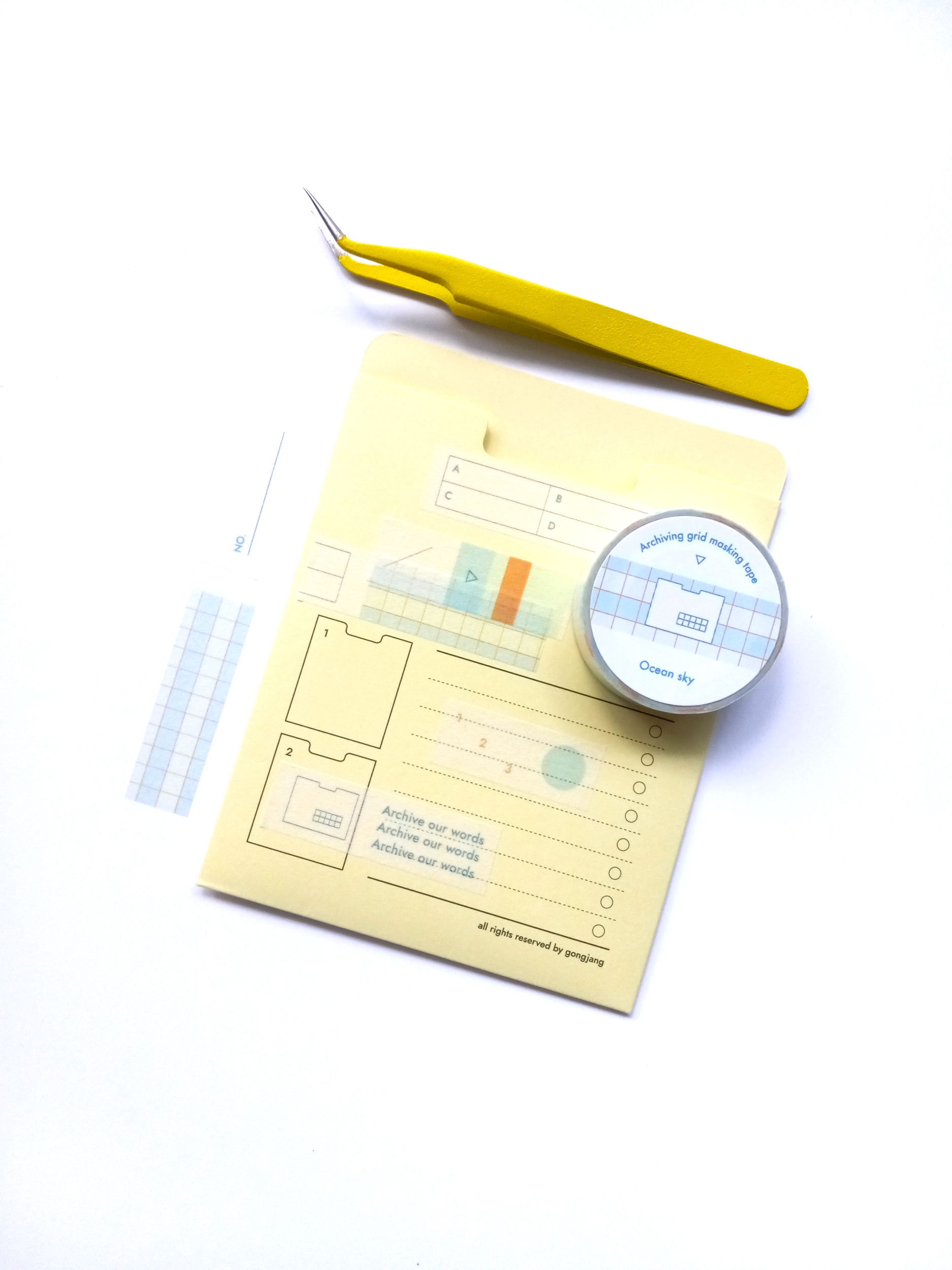 Gongjang Archiving Grid Masking Tape - Ocean Sky || The Stationery Pocket