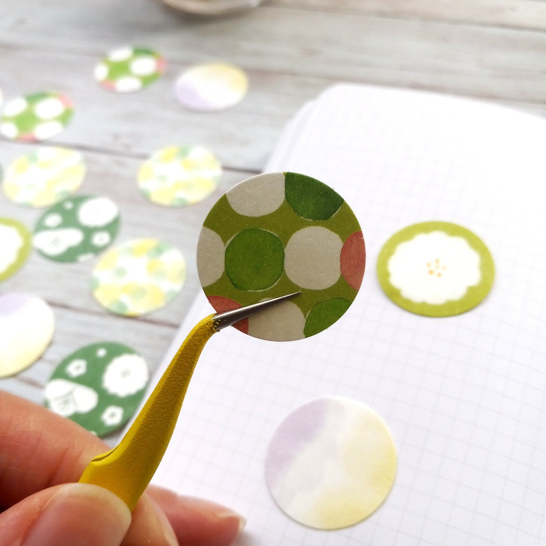 Furukawashiko Flake Stickers Iroiro-Do Light Yellow Green || The Stationery Pocket