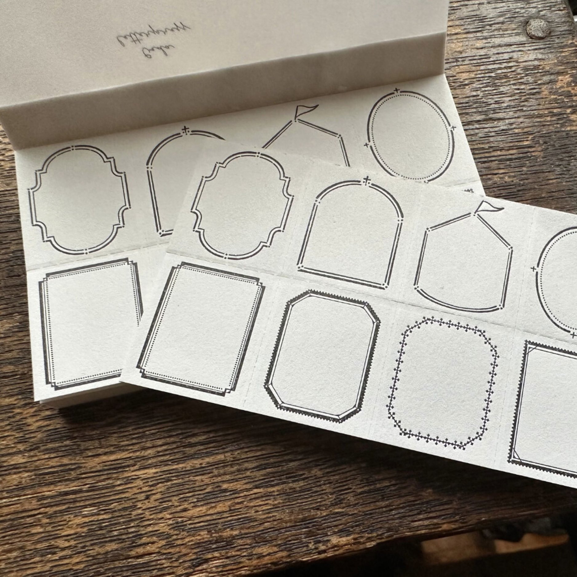OEDA Letterpress 8 Frame Shapes Label Book - Black || The Stationery Pocket