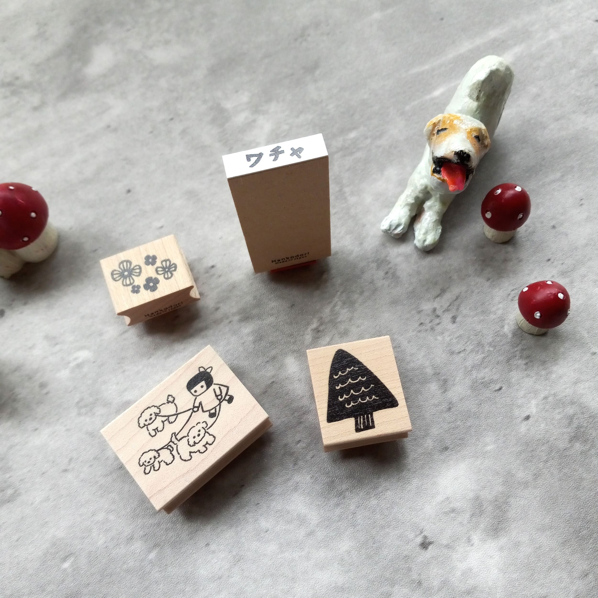 Hankodori Rubber Stamps - Dog Walking Set || The Stationery Pocket