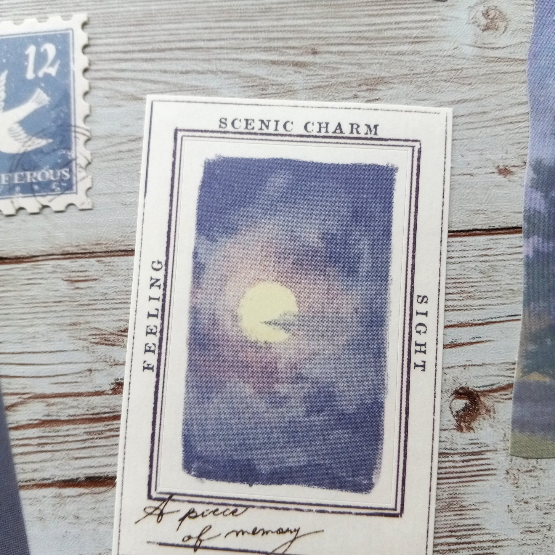 Mind Wave Flake Stickers Landscape Moonlight || The Stationery Pocket