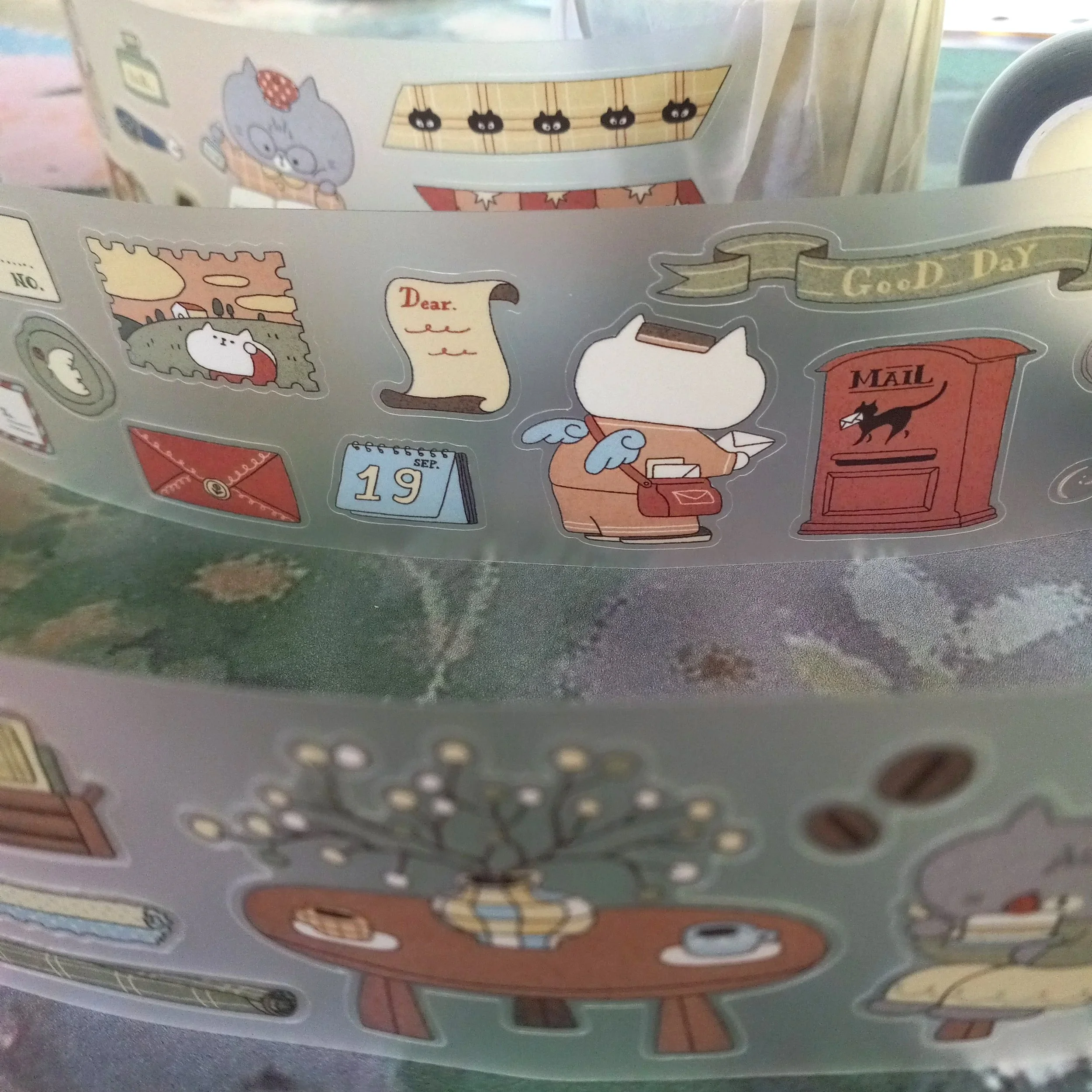 Semi-transparent matte kiss-cut PET tape featuring charming journaling themed artwork from KuboandLucy x Idiot Sandwich