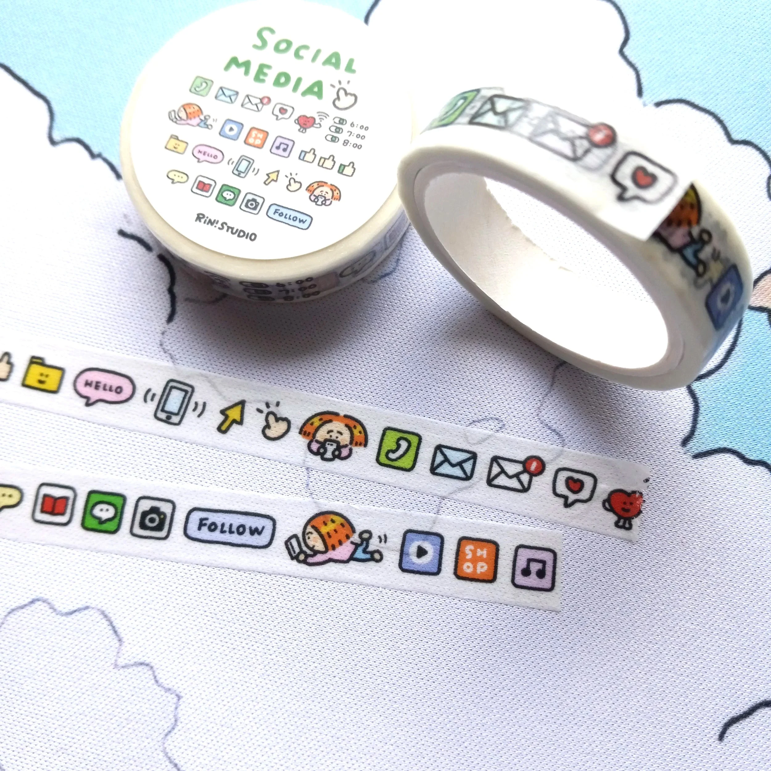 On My Phone themed washi tape for journaling, planners, and scrapbook decoration
