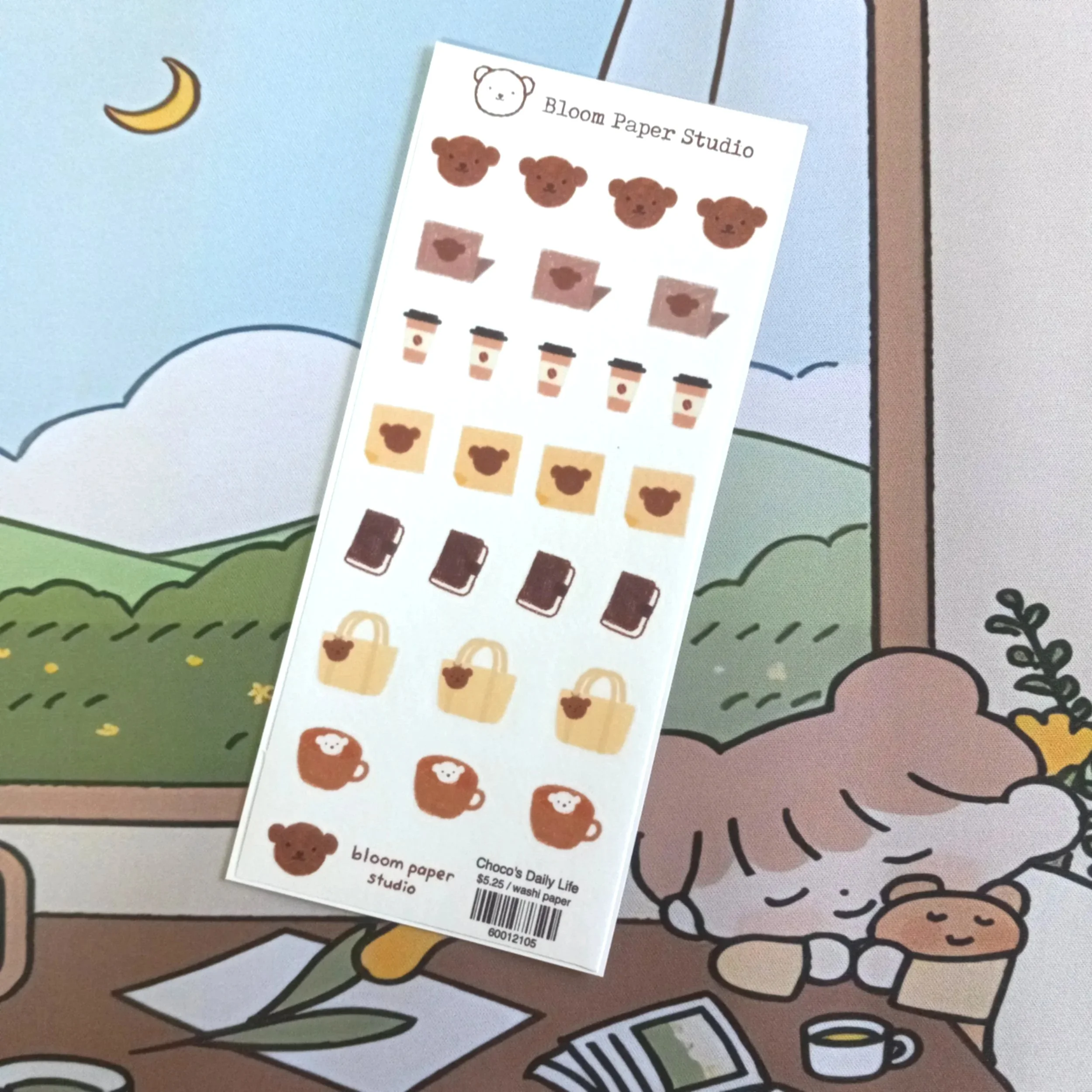 Bloom Paper Studio - Washi Paper Stickers - Choco's Daily Life