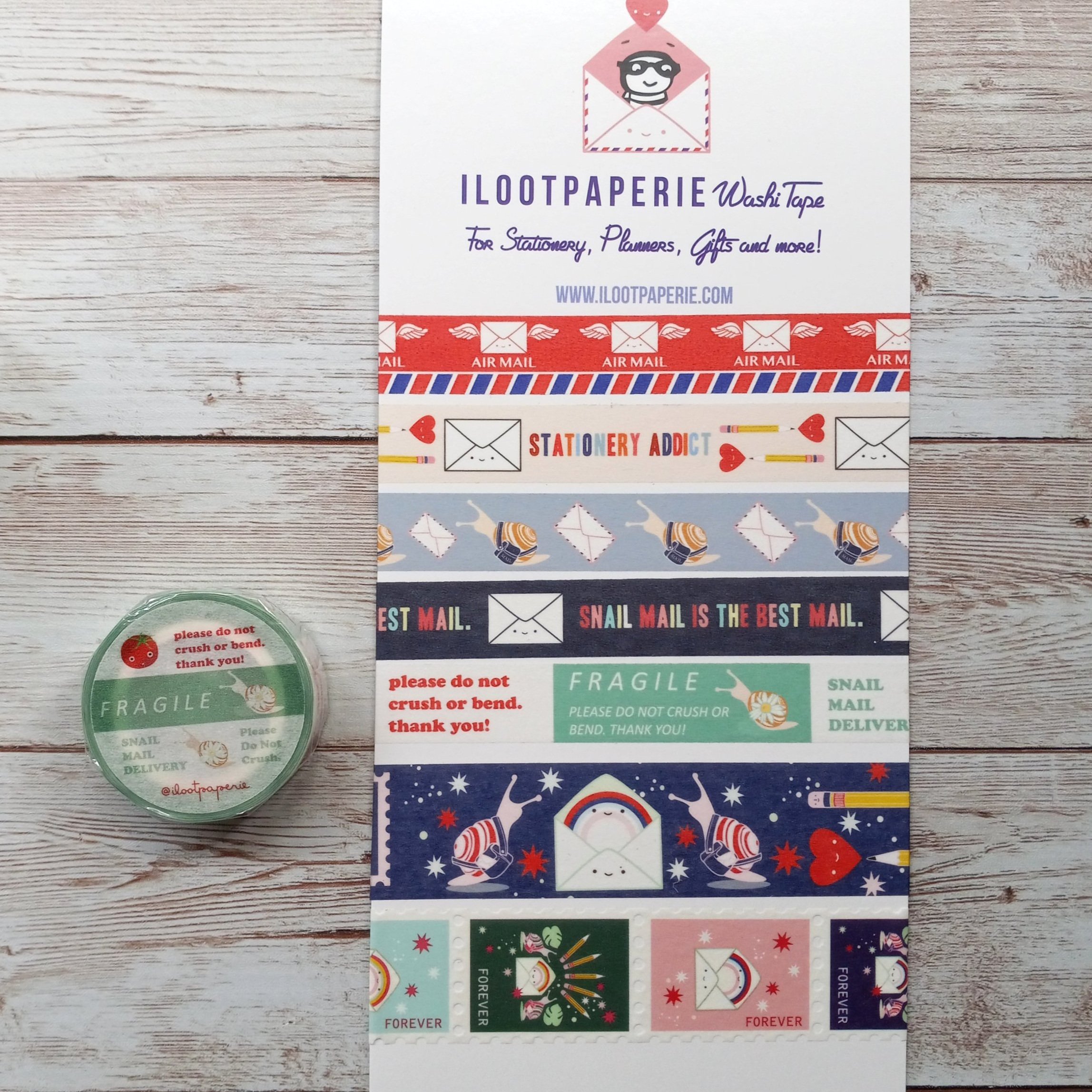 ILOOTPAPERIE Don't Crush Tomato & Fragile Snail Combo Washi Tape