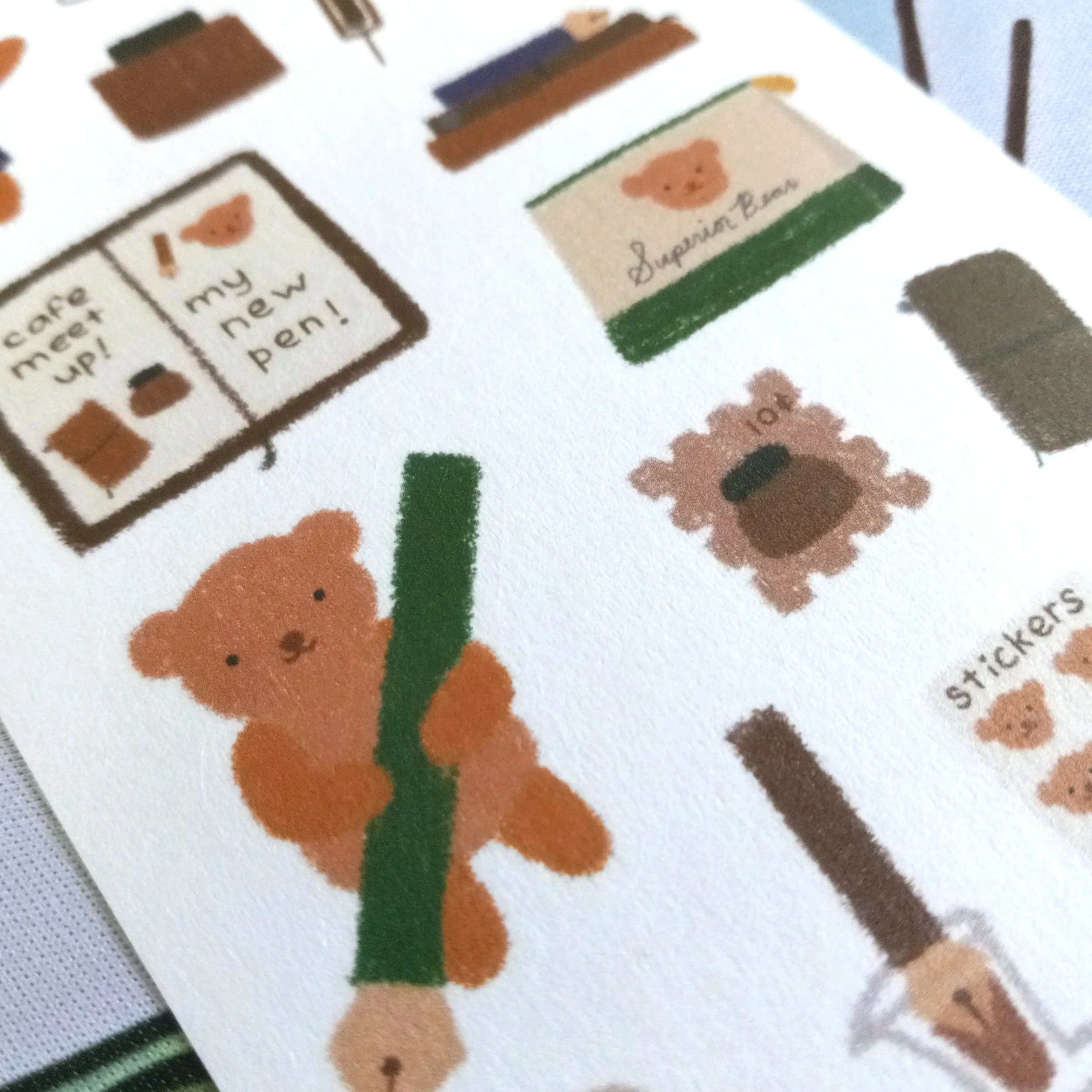 Bloom Paper Studio Bear’s Stationery Planner Journal stickers for planners, journals, and scrapbooks
