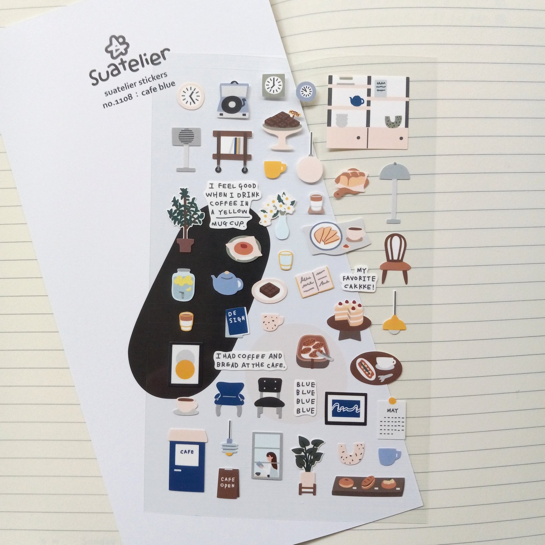 Suatelier Design Stickers No. 1108 Cafe Blue || The Stationery Pocket
