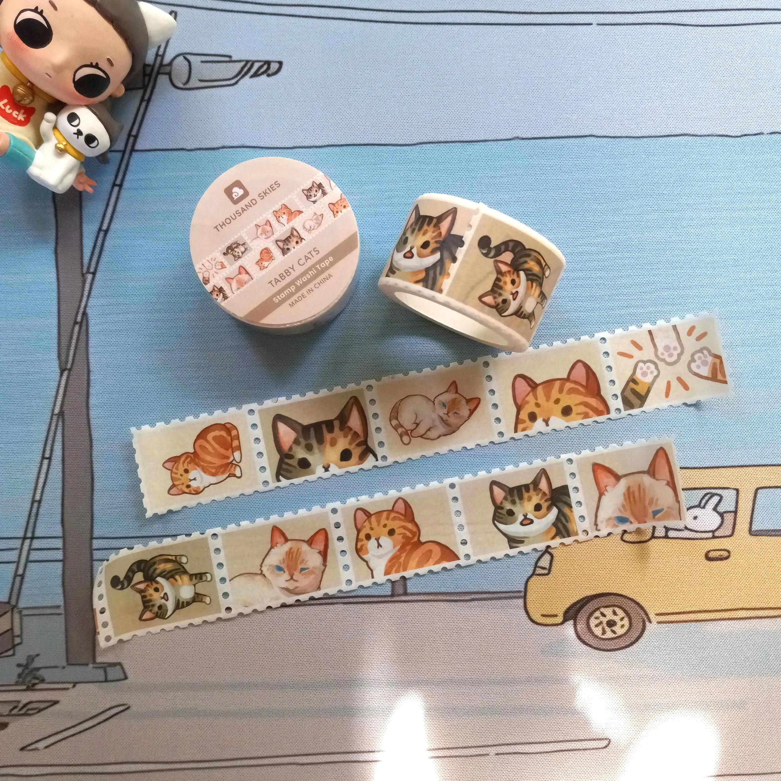 Thousand Skies - Stamp Washi Tape - Tabby Cats