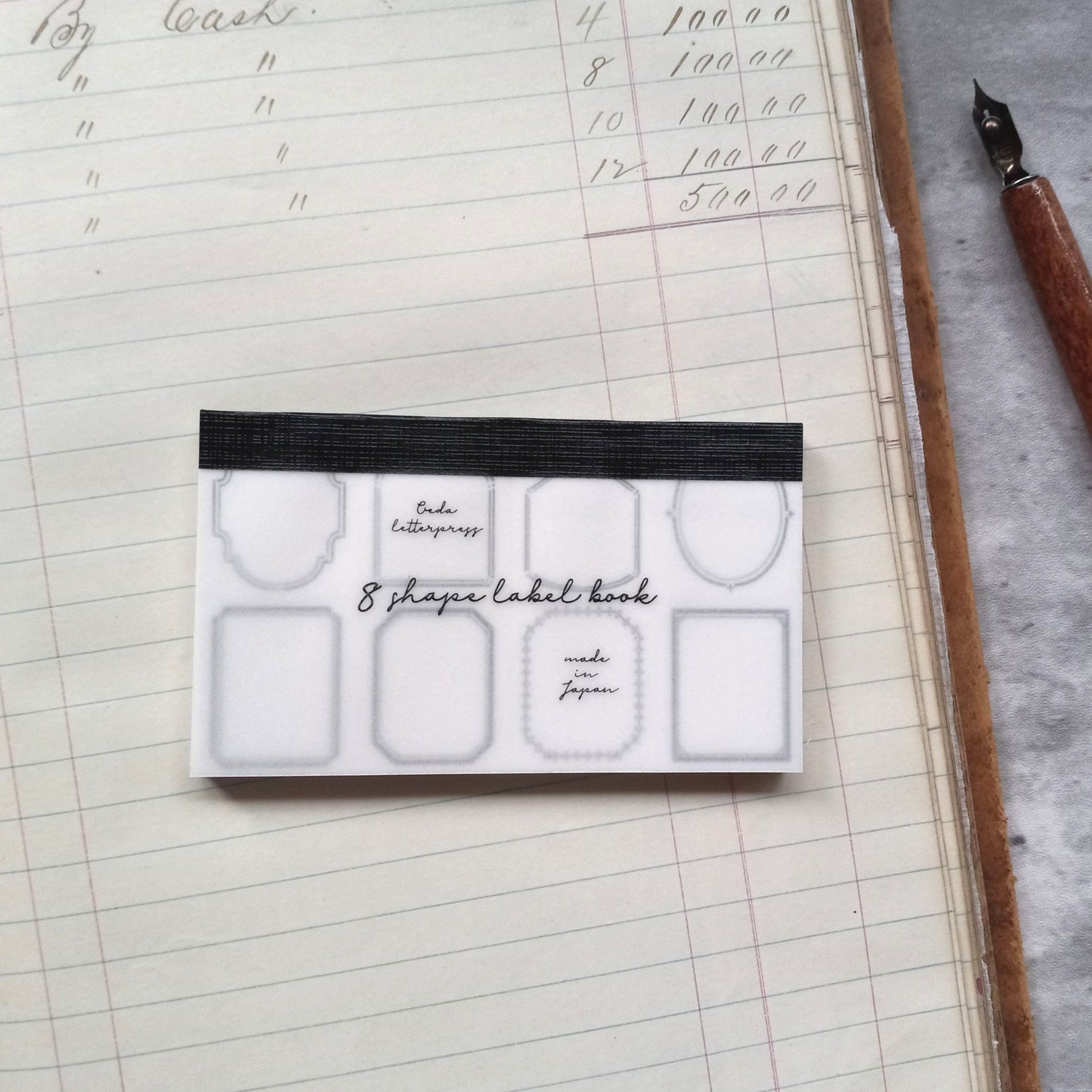 OEDA Letterpress Memo Pads - 8 Frame Shapes Label Book - Black || The Stationery Pocket