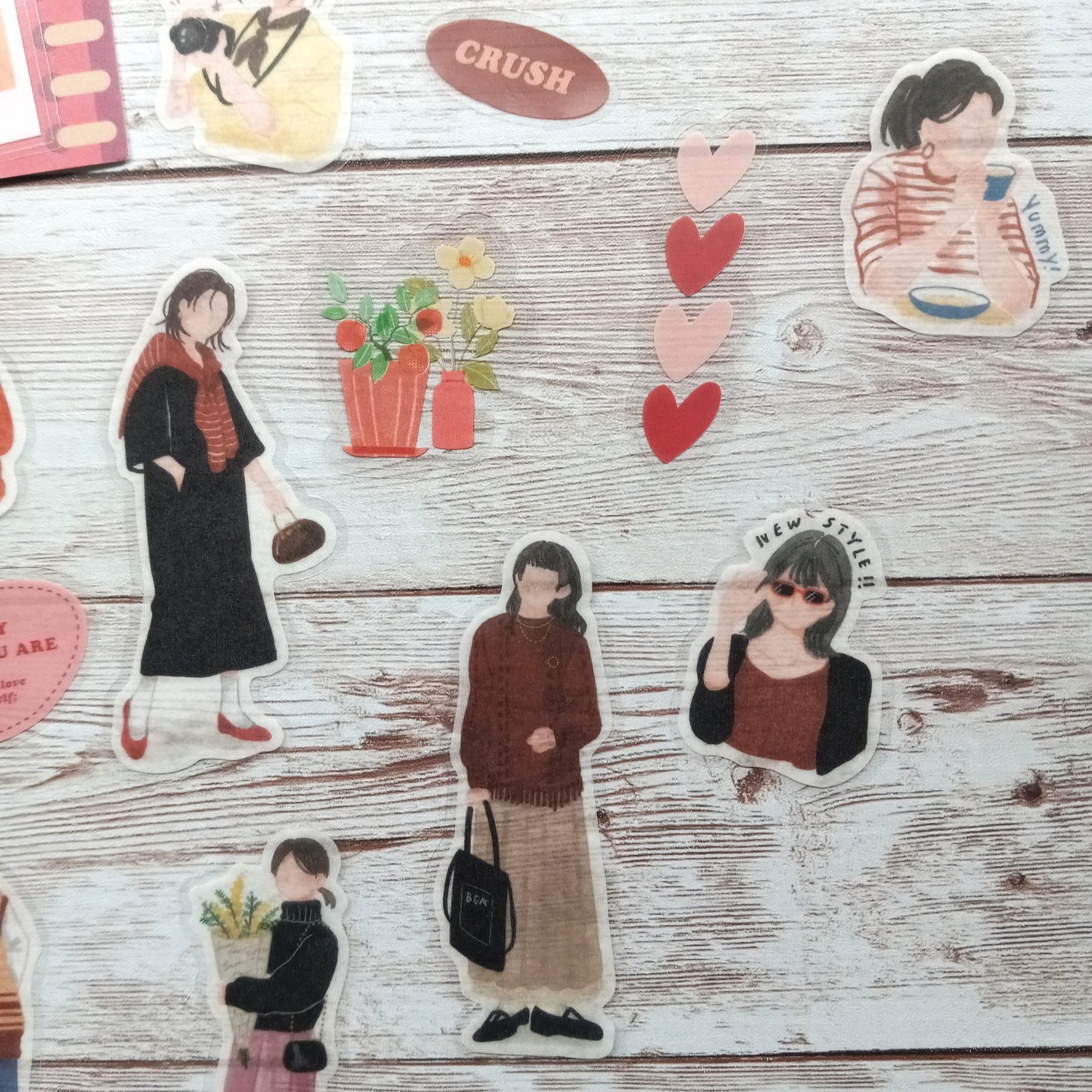 BGM Flake Stickers Casual Red Coordinate || The Stationery Pocket