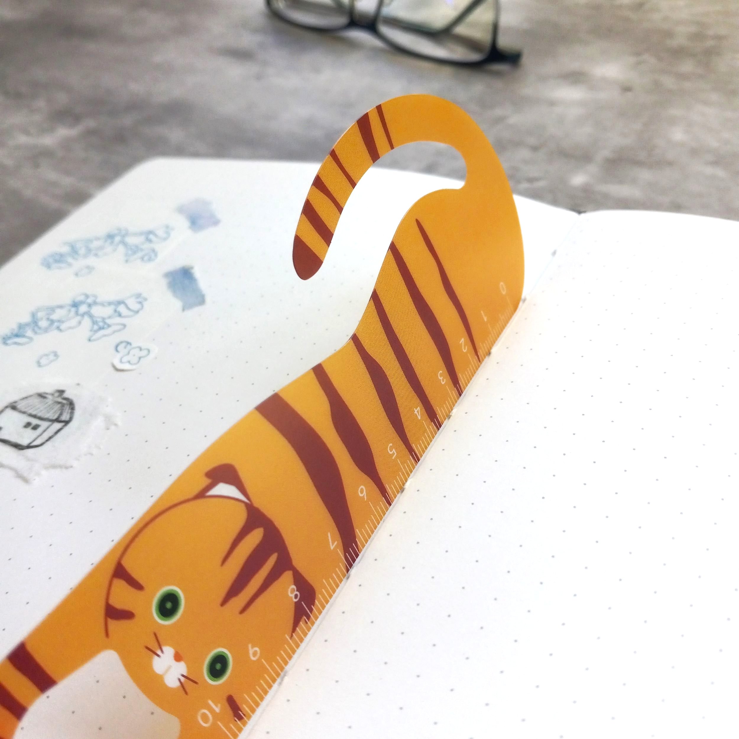 Velos Hanging Nyan Koshi Bookmark Ruler - Tiger Cat || The Stationery Pocket