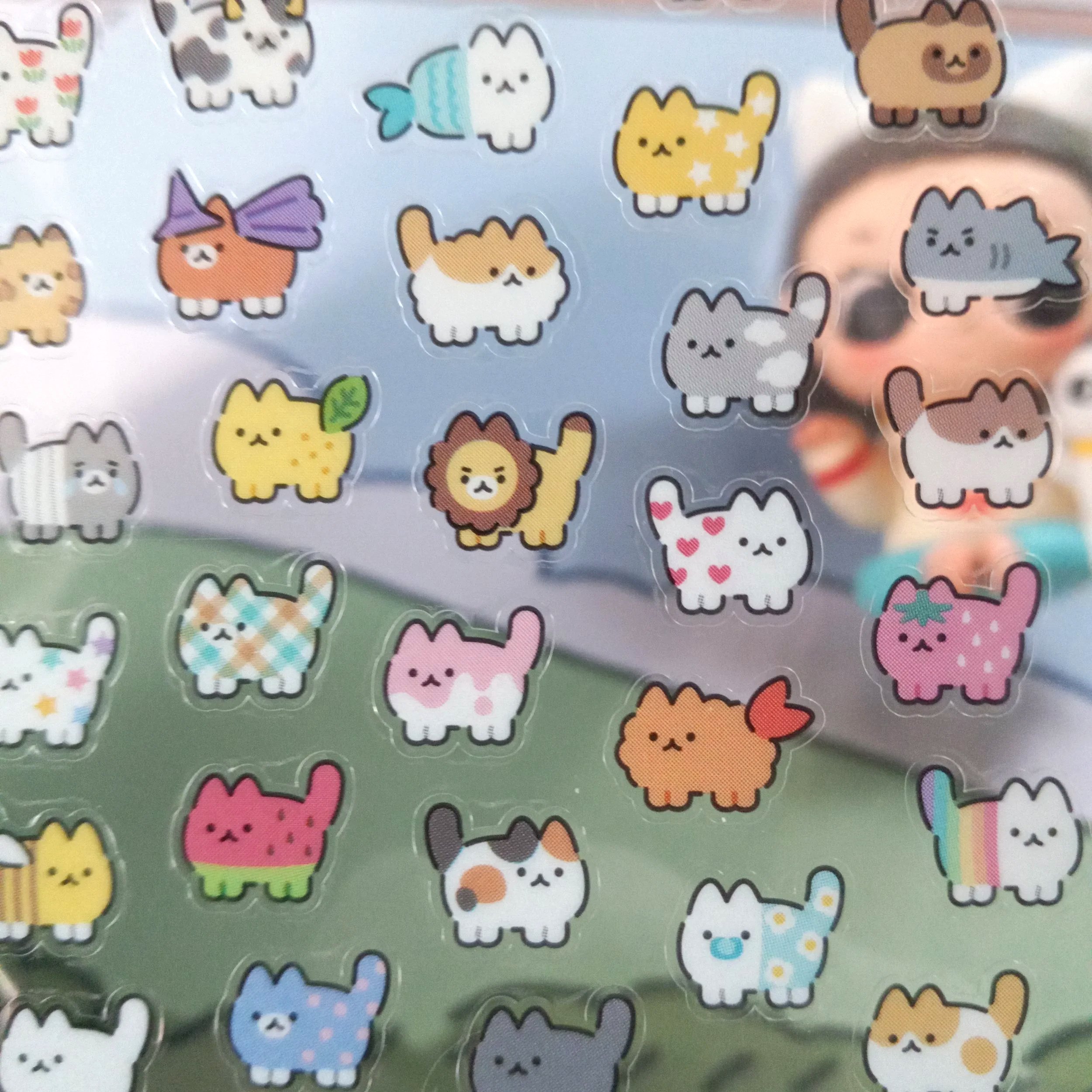 Cute Mind Wave Probably Cat Japanese sticker sheet with whimsical cat designs for decorating bullet journals and stationery spreads