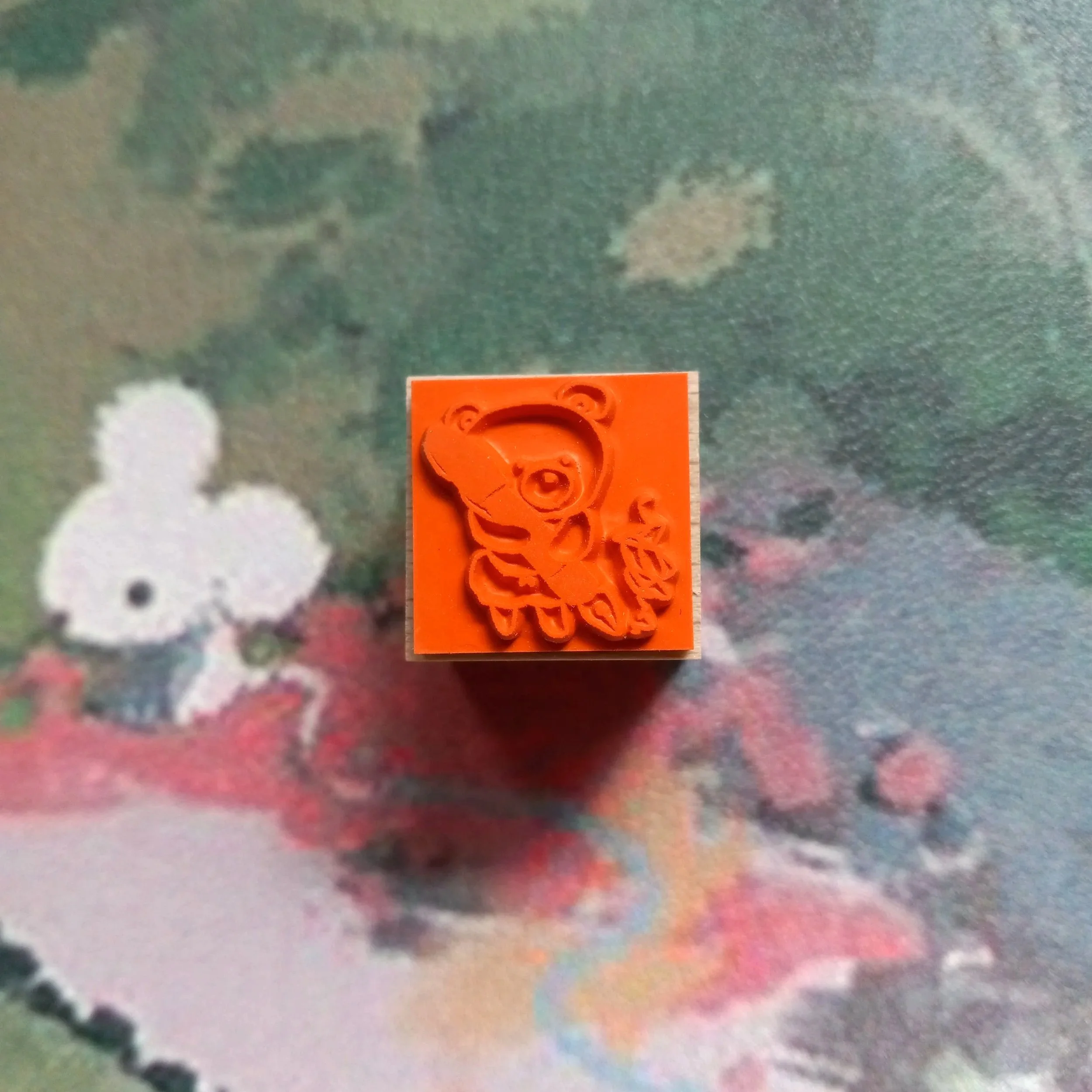 Forme. Baby Kuma Rakugaki Scribble bear rubber stamp
