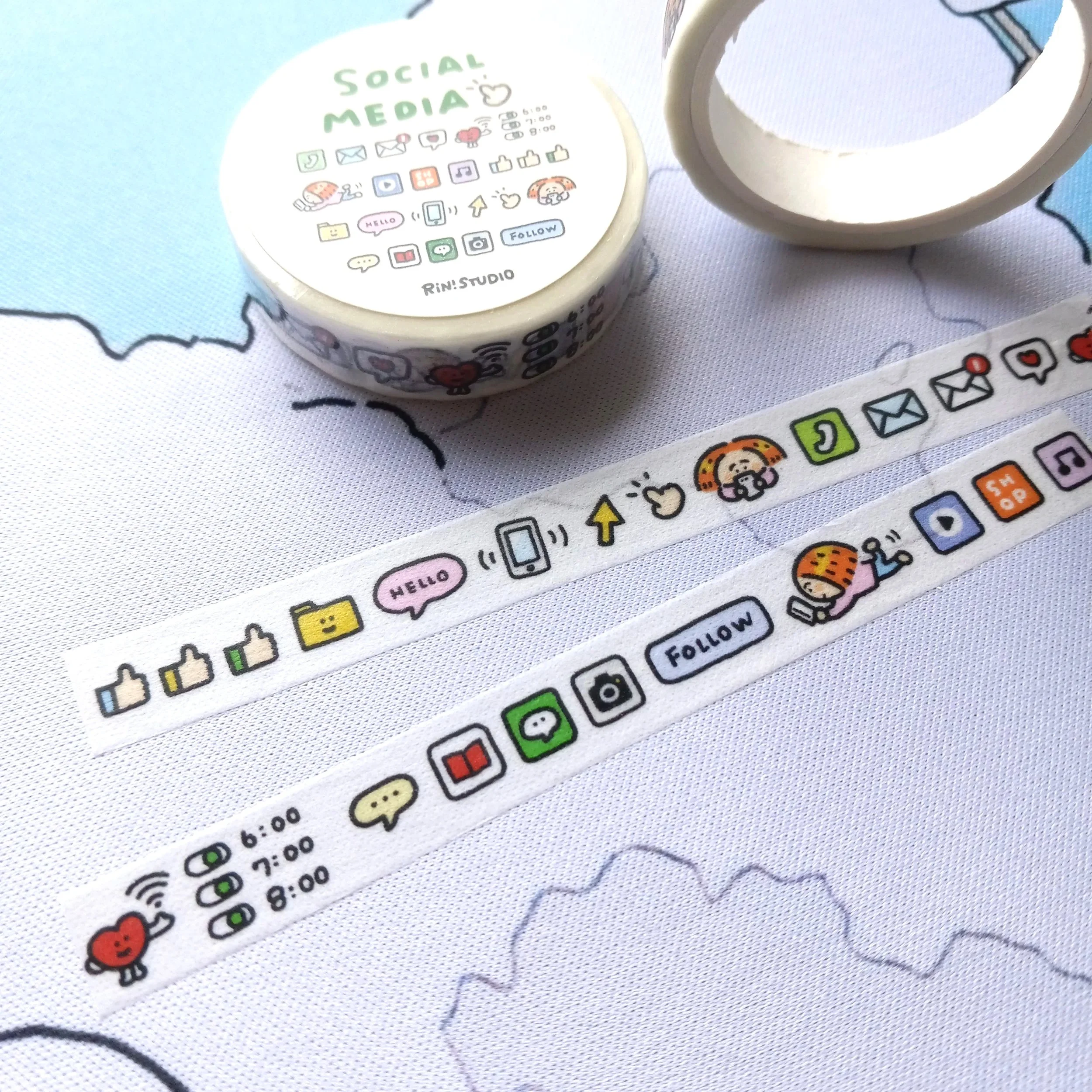 RiN! Studio - Social Media Mini Washi Tape - On My Phone Decoration Tape