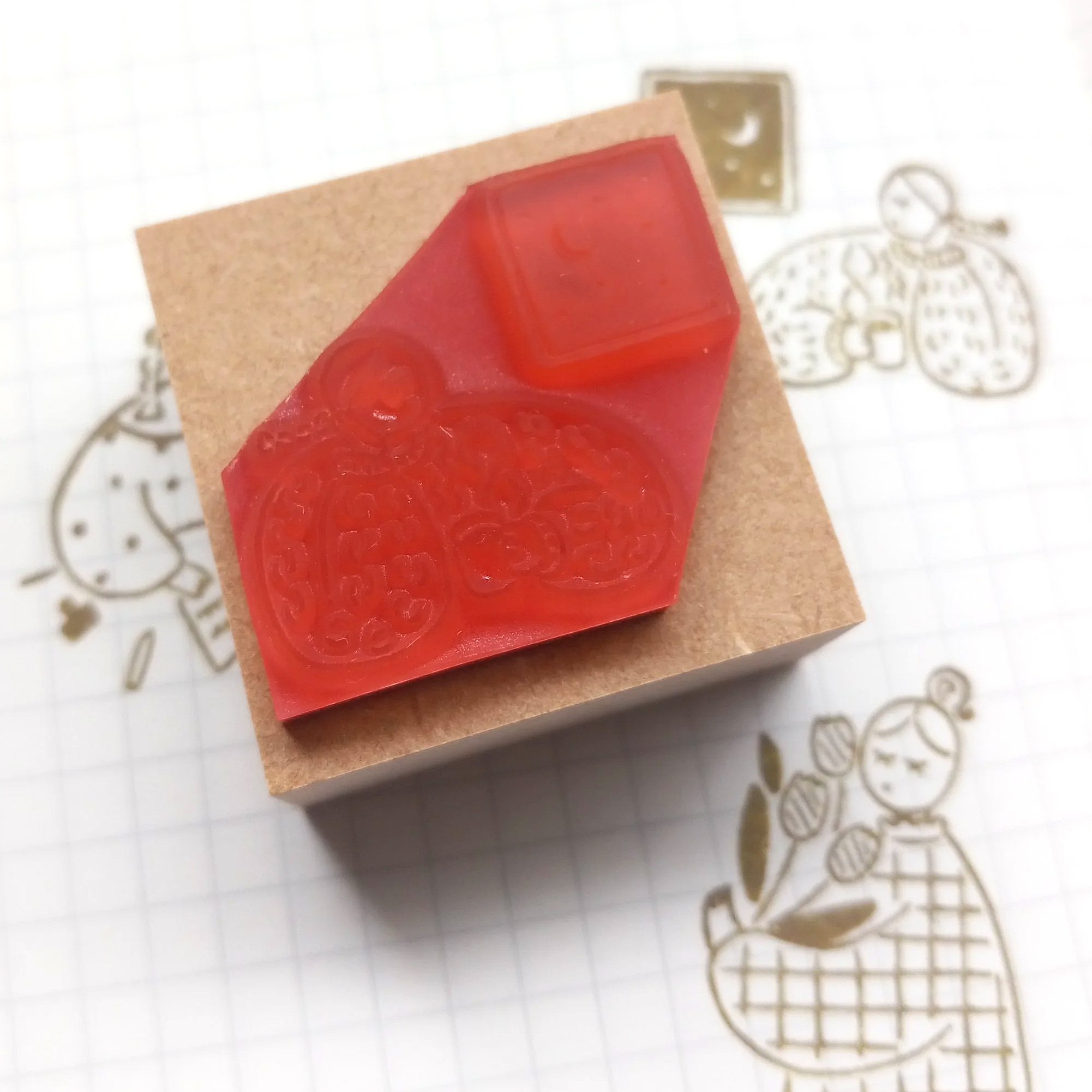 Nite Time Cafe Japanese rubber stamp, 30mm wood mounted