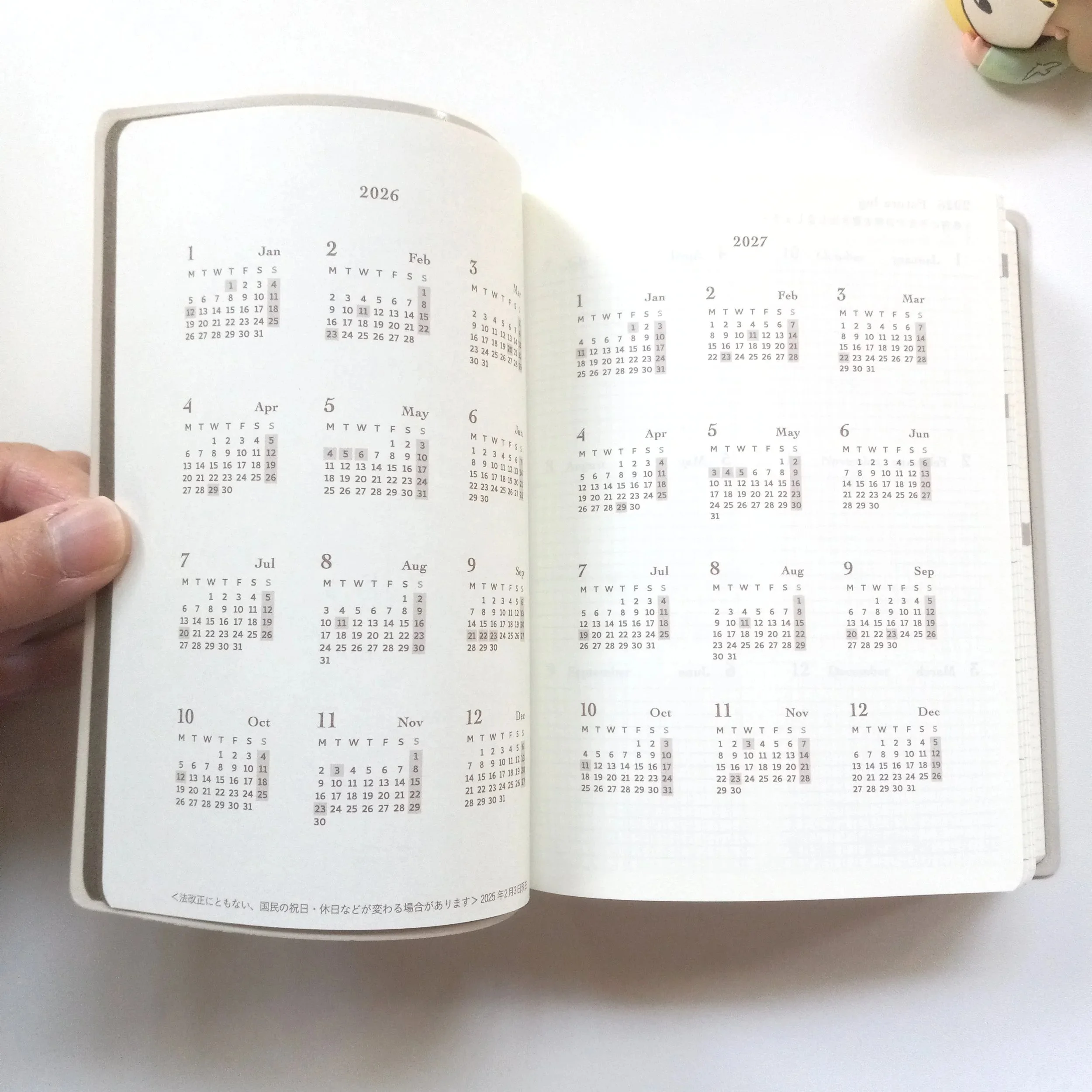 Midori Hibino Diary 2026 A6 - Gray || The Stationery Pocket