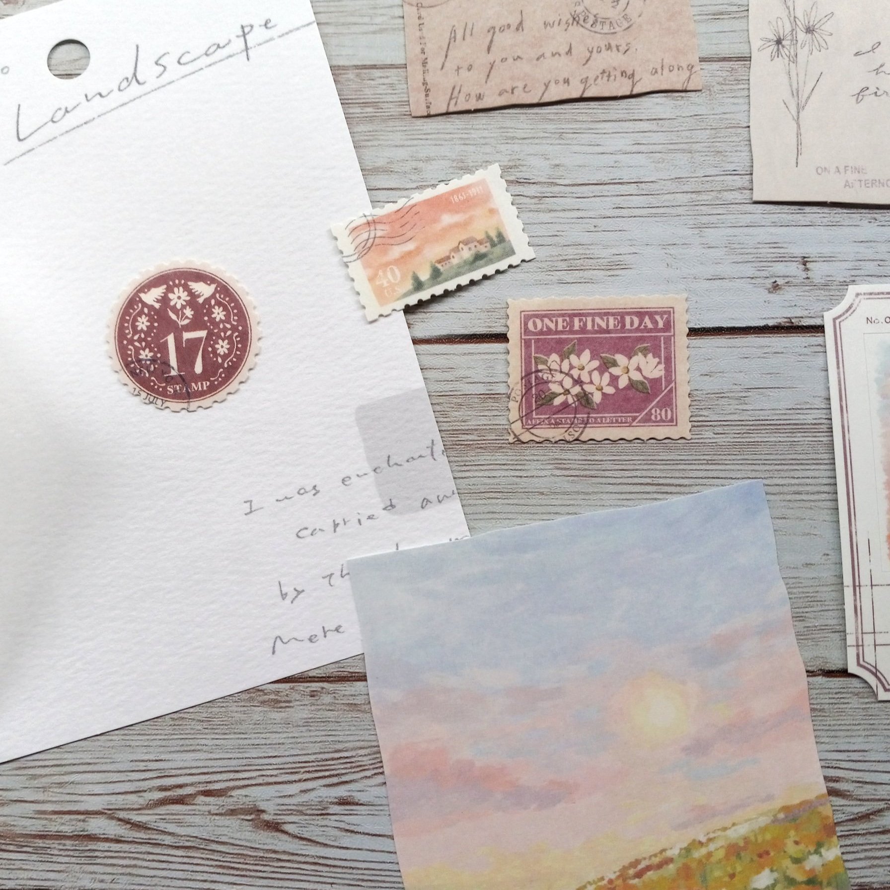 Mind Wave Flake Stickers Landscape Akane Cloud || The Stationery Pocket
