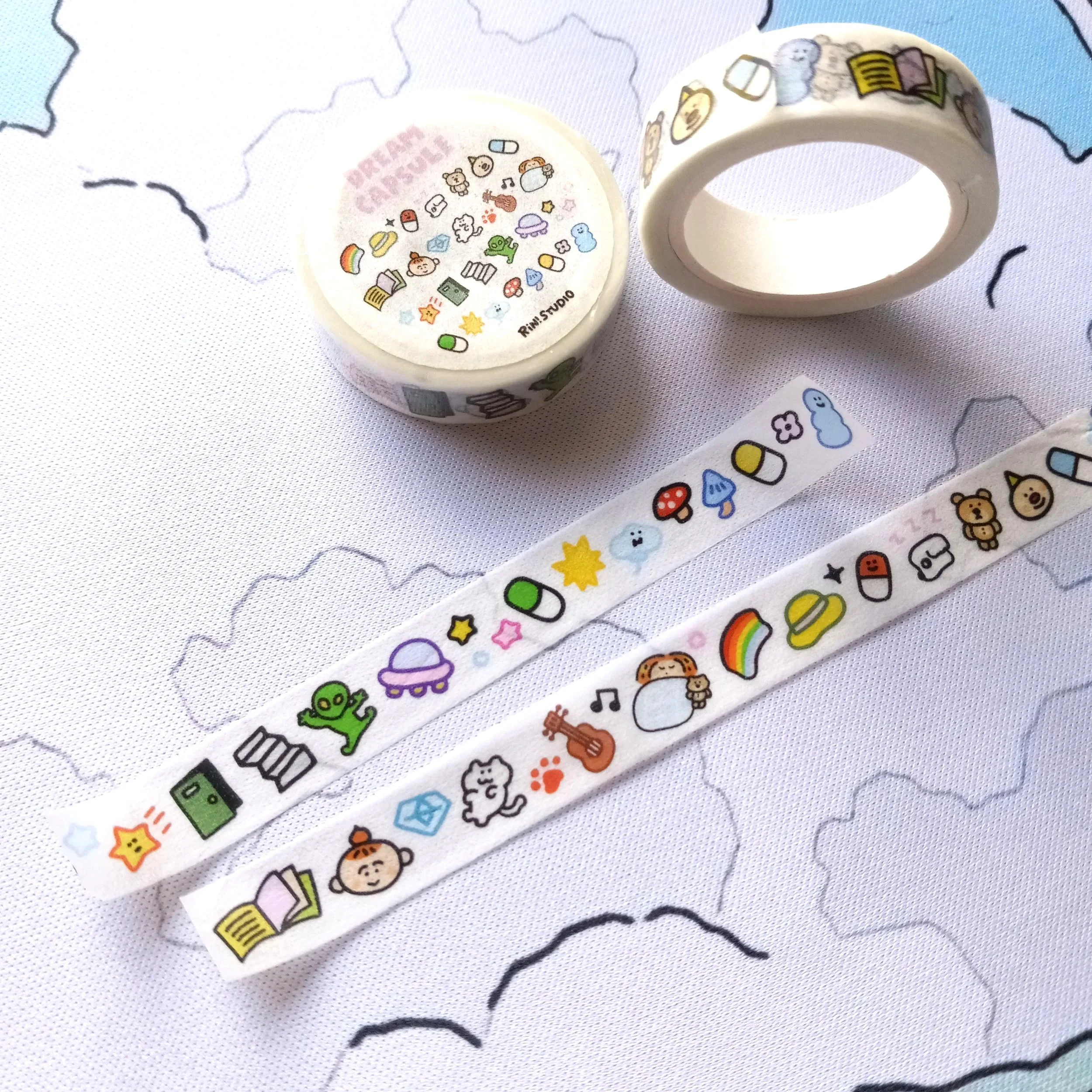 RiN! Studio - Kawaii Washi Tape - Dream Mini Emoji Scrapbook Tape