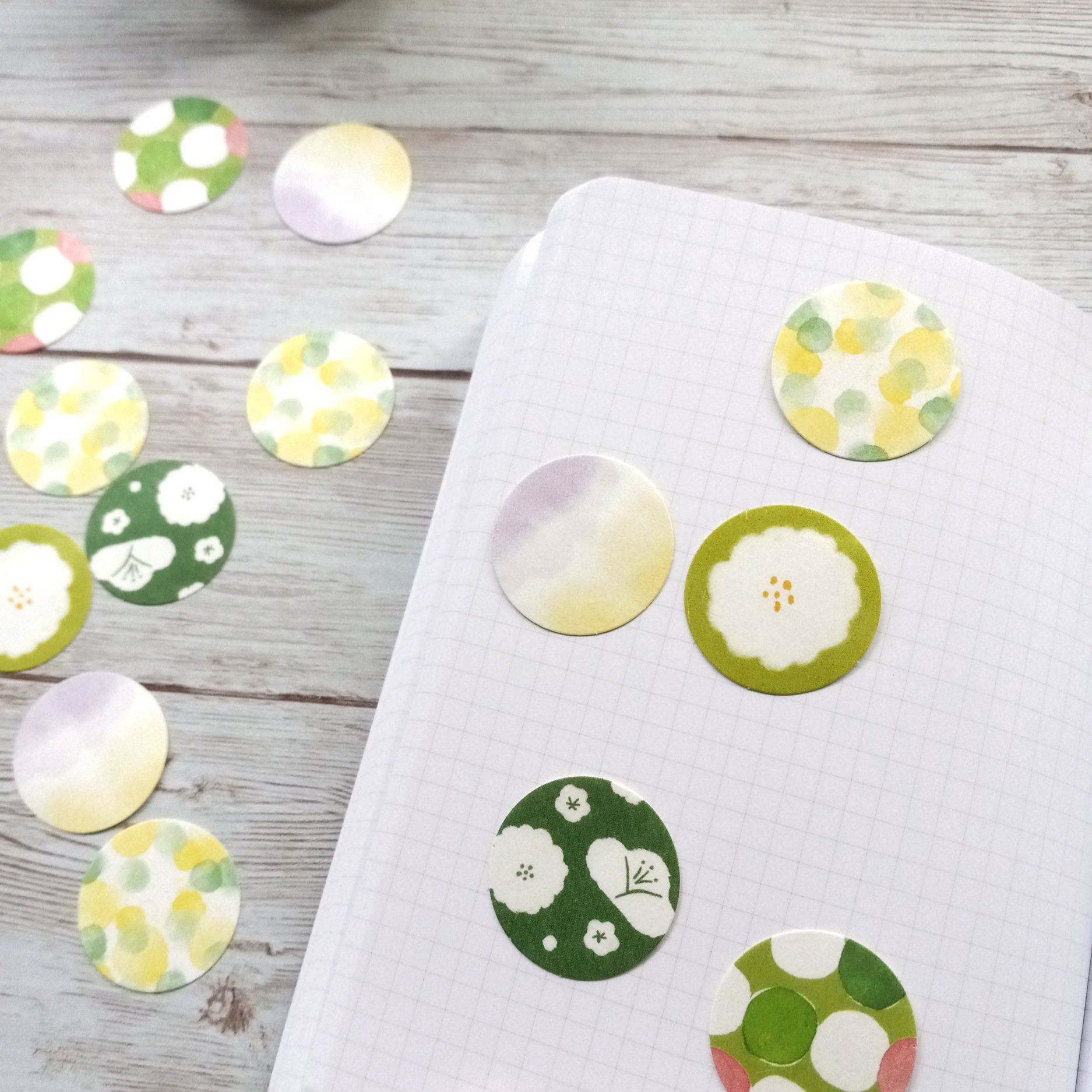Furukawashiko Flake Stickers Iroiro-Do Light Yellow Green || The Stationery Pocket