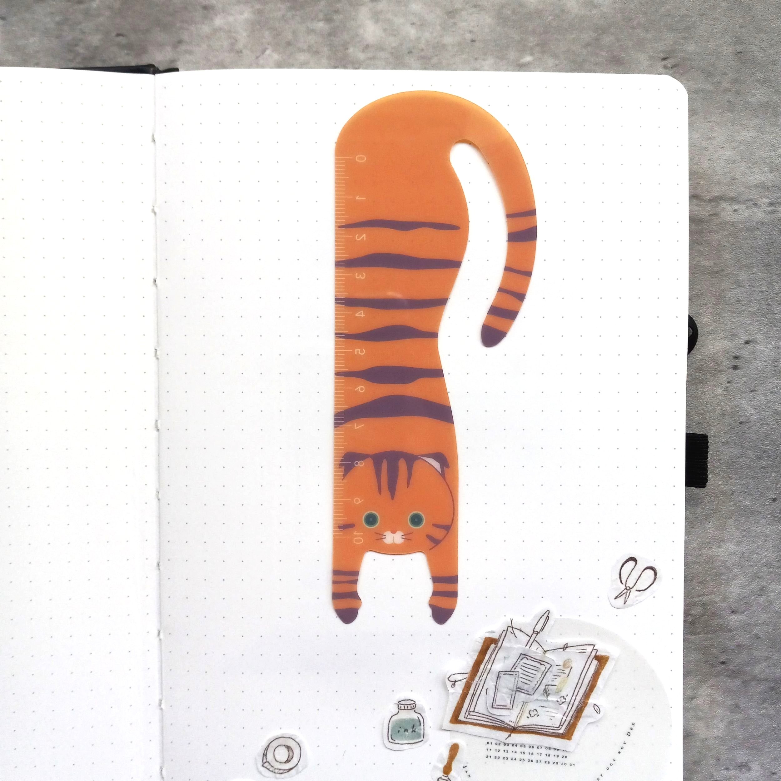 Velos Hanging Nyan Koshi Bookmark Ruler - Tiger Cat || The Stationery Pocket