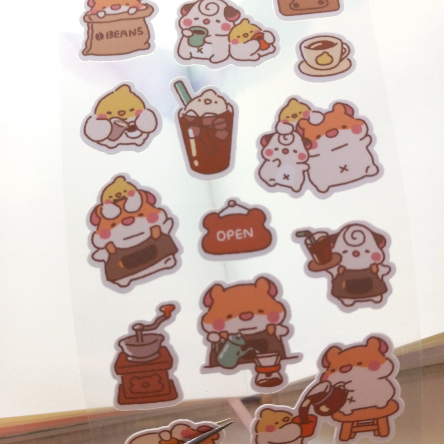 Studio Enon Muffin Corner Coffee Shop Sticker Sheet B || The Stationery Pocket