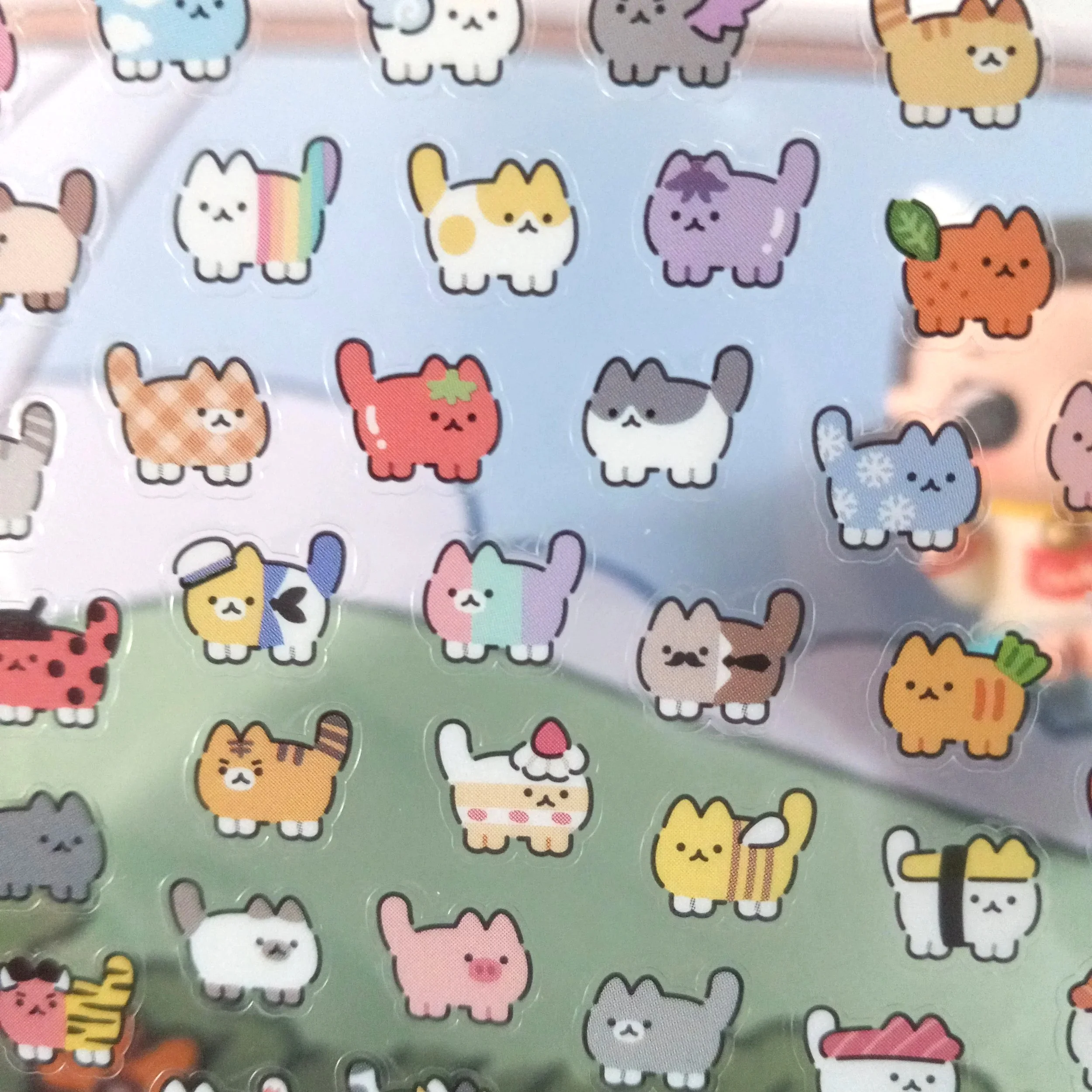 Mind Wave Probably Cat kawaii sticker sheet featuring playful Japanese cat illustrations ideal for planners, journals, and scrapbooking