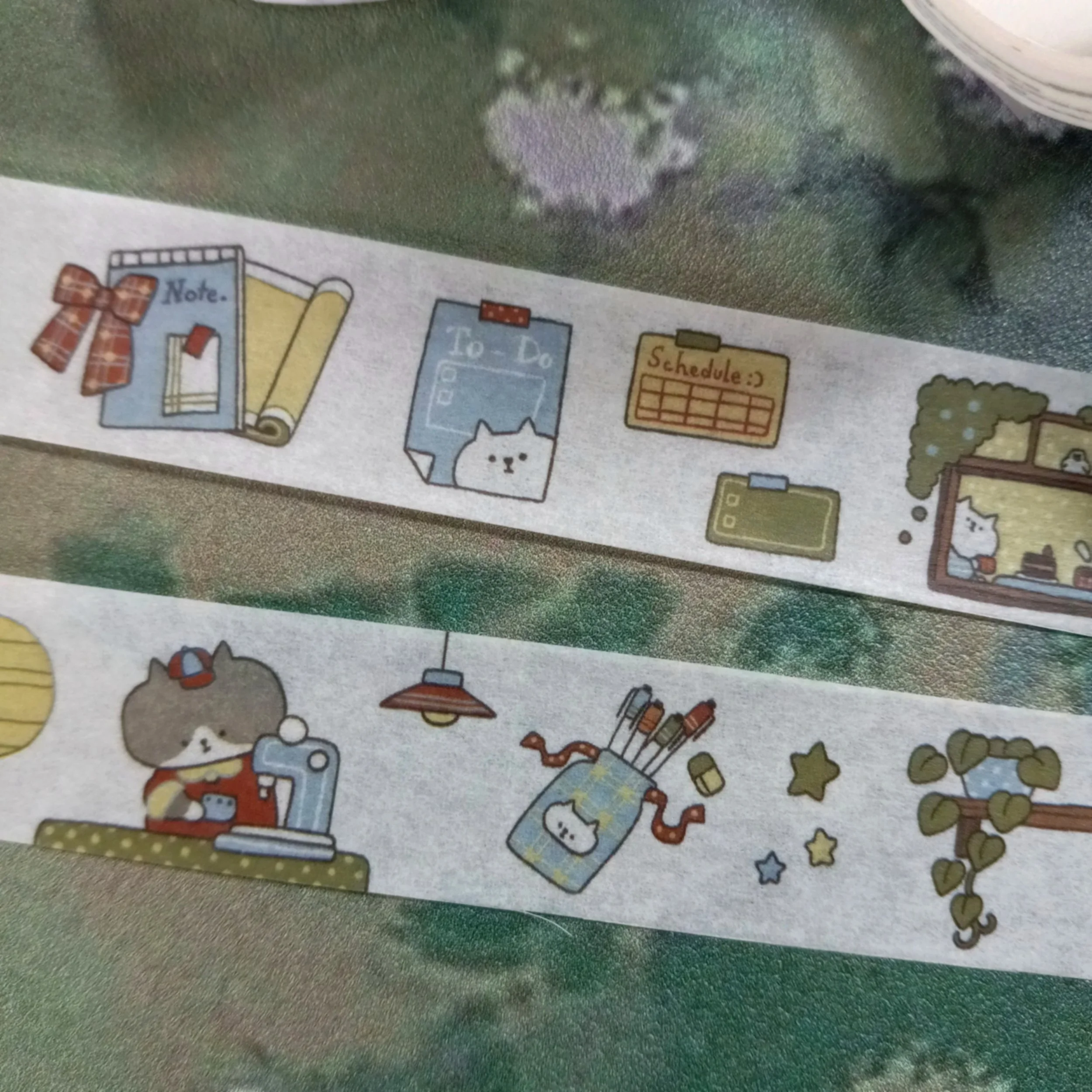 KuboandLucy x Idiot Sandwich My Journal Sips washi tape with cozy cafe and journaling themed illustrations