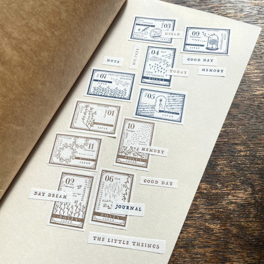 OEDA Letterpress Stamps Sticker Sheet - Bronze || The Stationery Pocket