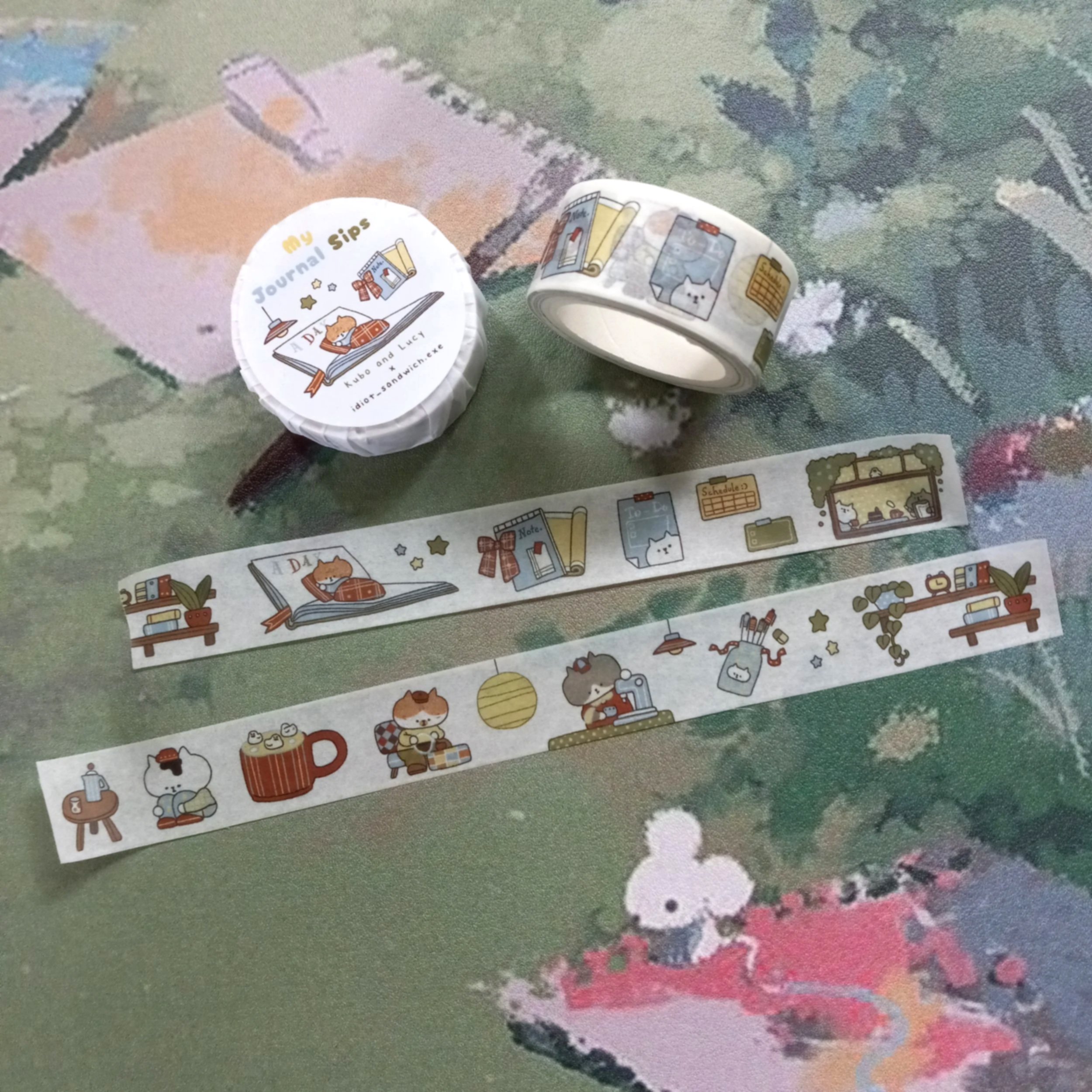 KuboandLucy x Idiot Sandwich washi tape, My Journal Sips Cafe Journaling V.1 design