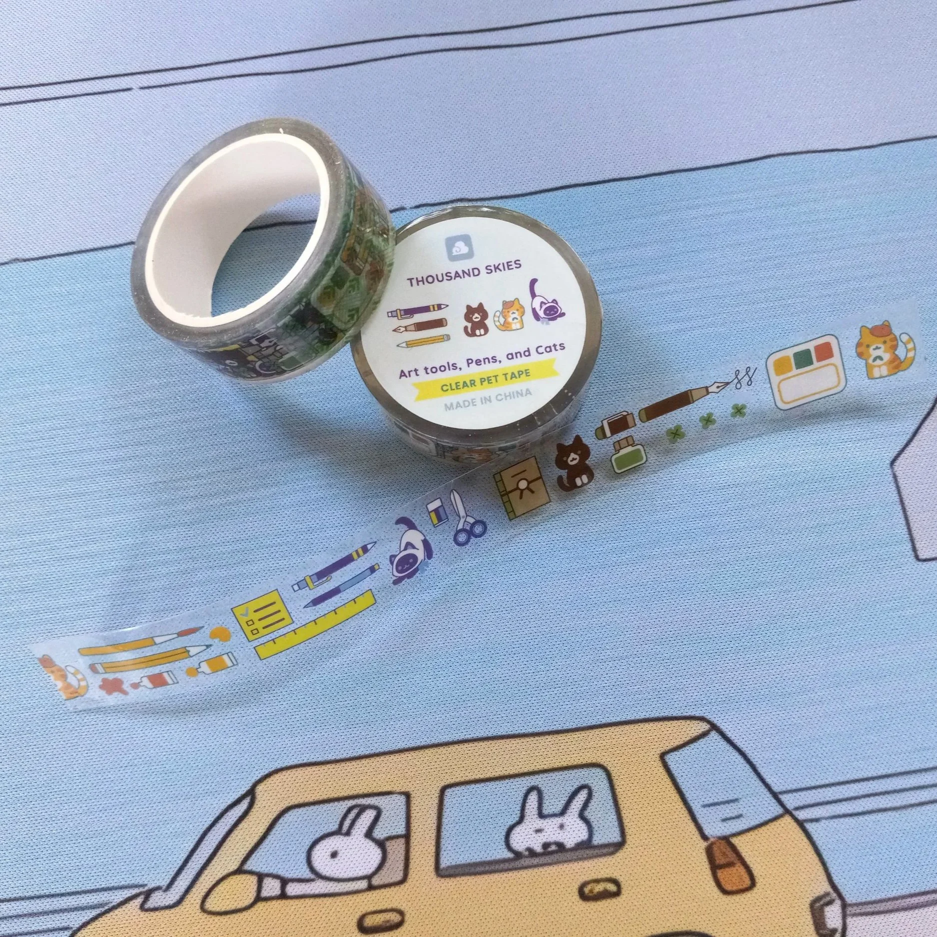 Thousand Skies - Clear PET Tape - Art Tools, Pens and Cats - COMING SOON