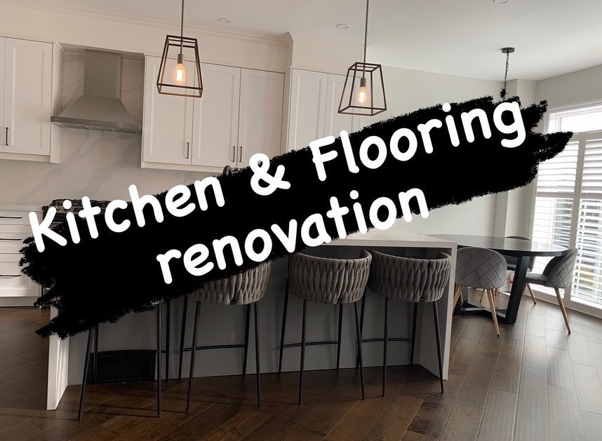 Check this out! 🔭 Scroll through the photos to see this flawless Ikea install w/ dark hardwood flooring 😍 @skiclarke_matt #ikea #hardwood #remodel #removalofwall #openspaces #waterfallcountertop #quartz #modern #contractor