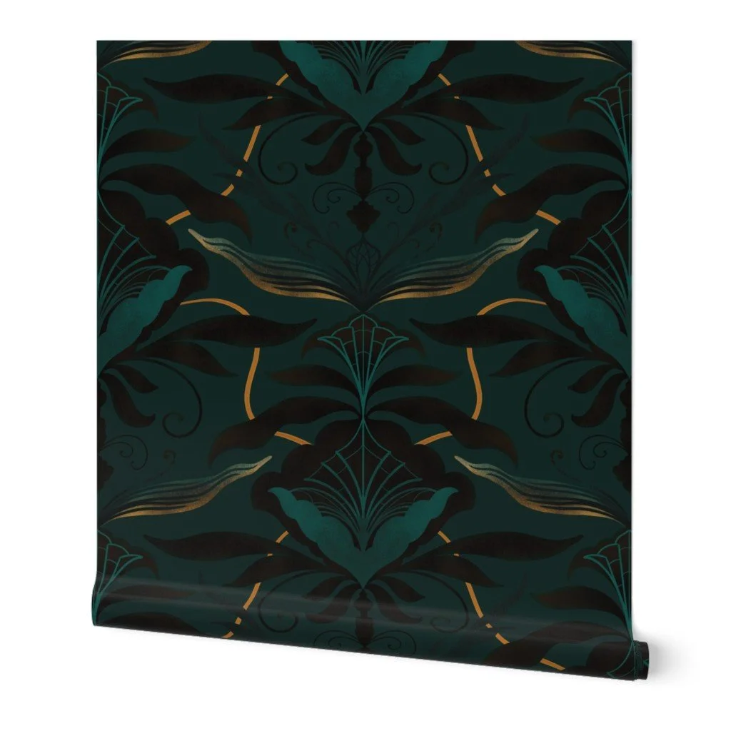 Art Nouveau Botanical Damask