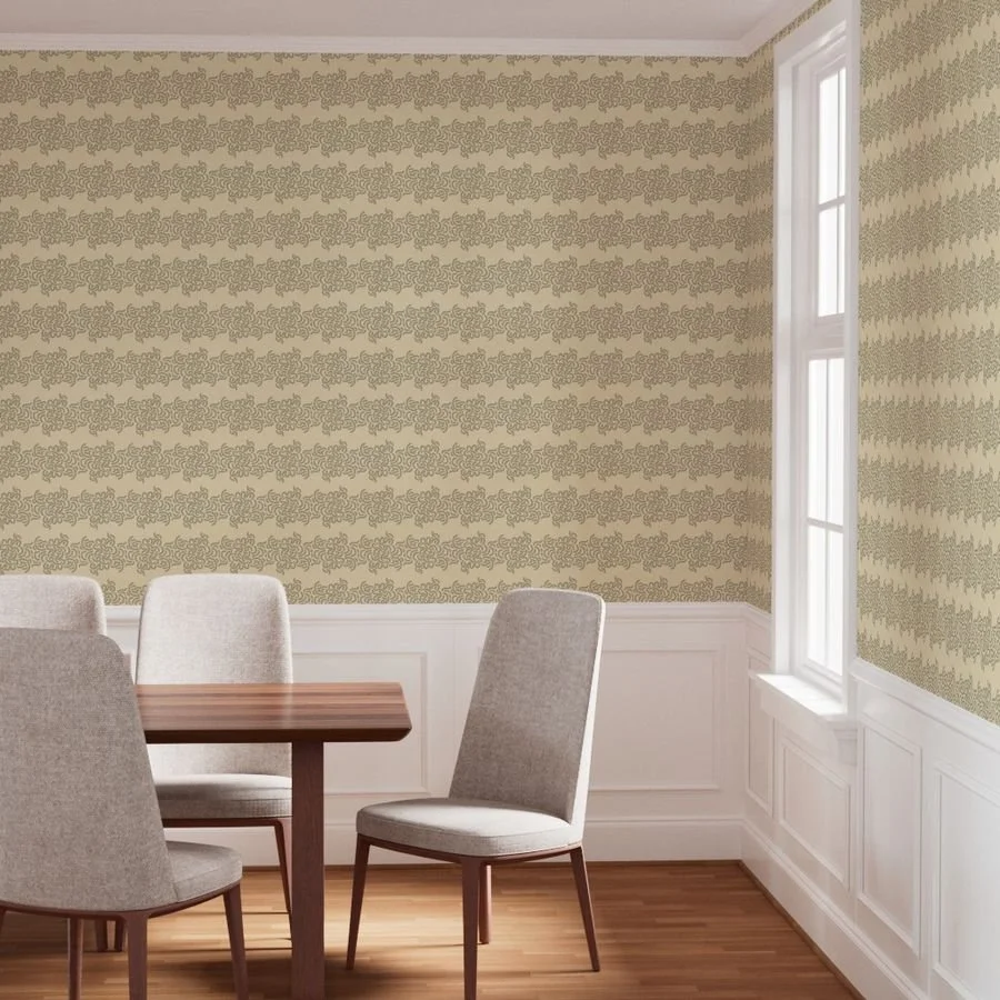 Abstract Knots Stripes- Black & Beige