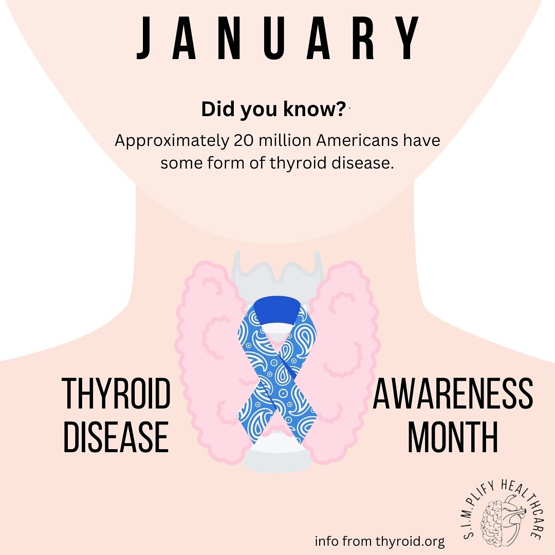 This January, we are focusing on thyroid health and talking about different conditions that affect the thyroid gland. Not sure what the thyroid gland does? Check out our last post that dives into the purpose of this organ! #thyroidawareness #thyroidd