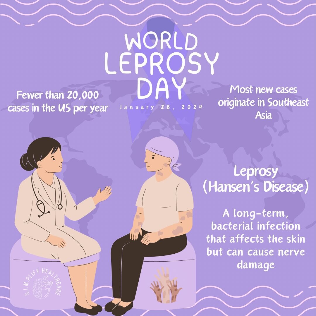 Jan 28th is World Leprosy Day! While it is rare (but still present) in the US, this disease continues to severely affect third world countries. It is actually very easily treated with medication, but these countries often do not have access to proper