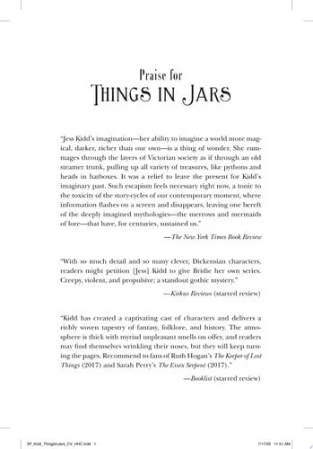 Book cover: Things in Jars: A Novel by Jess Kidd