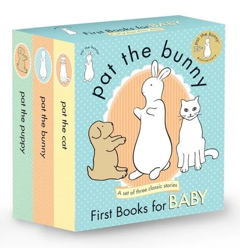 Book cover: Pat the Bunny: First Books for Baby (Pat the Bunny): Pat the Bunny; Pat the Puppy; Pat the Cat (Touch-and-Feel) by Dorothy Kunhardt