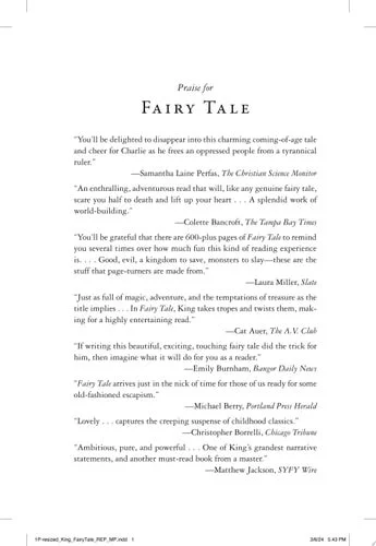 Book cover: Fairy Tale by Stephen King; Cyn Balog
