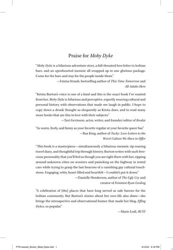 Book cover: Moby Dyke An Obsessive Quest To Track Down The Last Remaining Lesbian Bars In America by Krista Burton