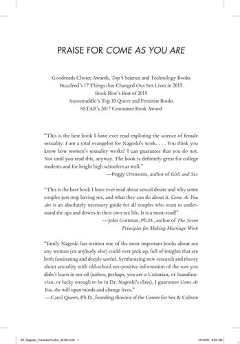 Book cover: Come As You Are: Revised and Updated: The Surprising New Science That Will Transform Your Sex Life by Emily Nagoski PhD