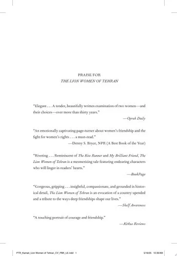 Book cover: The Lion Women of Tehran by Marjan Kamali