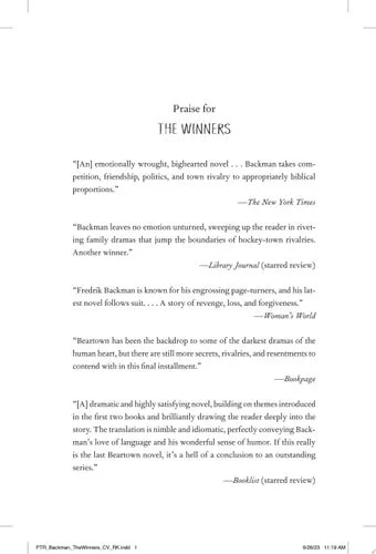 Book cover: The Winners: A Novel (Beartown Series) by Fredrik Backman