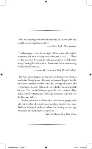 Book cover: The Oppermanns by Lion Feuchtwanger