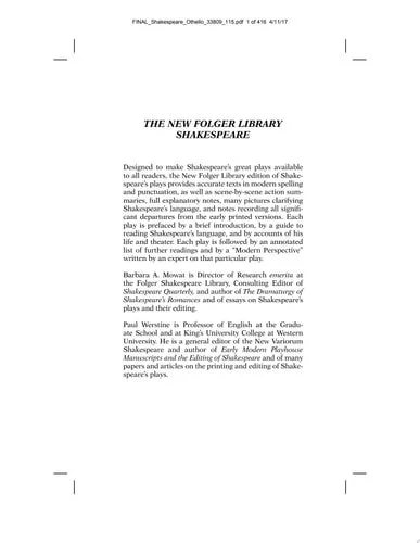 Book cover: Othello (Folger Shakespeare Library) by William Shakespeare