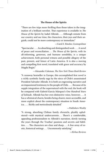 Book cover: The House of the Spirits: A Novel by Isabel Allende