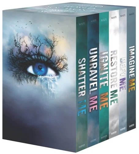Book cover: Shatter Me Series 6-Book Box Set Shatter Me, Unravel Me, Ignite Me, Restore Me, Defy Me, Imagine Me by Tahereh Mafi