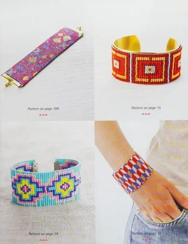 Book cover: 500 Bead Weaving Patterns for Bracelets by Emilie Ramon