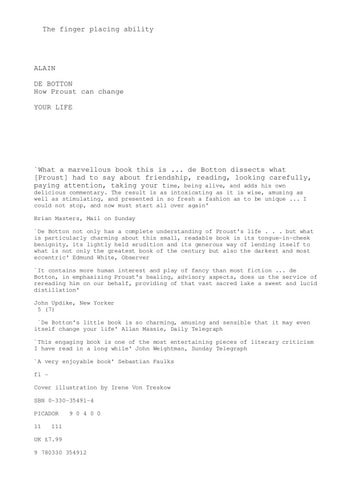 Book cover: How Proust Can Change Your Life by Alain De Botton