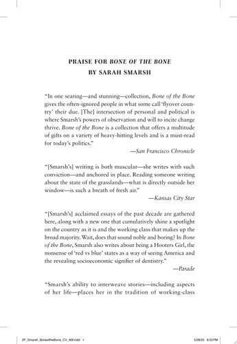 Book cover: Bone of the Bone: Essays on America by a Daughter of the Working Class by Sarah Smarsh